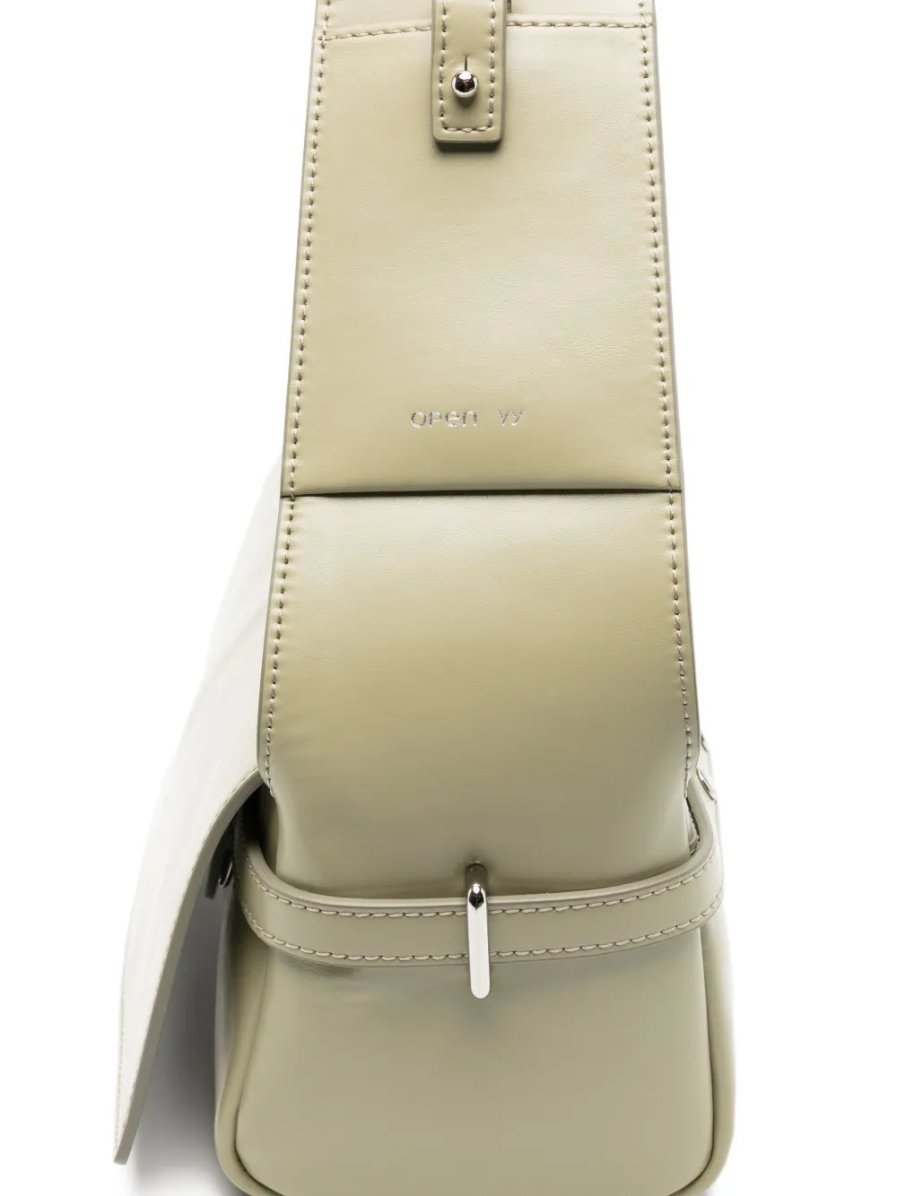 Open Yy Leather Shoulder Bag In Green