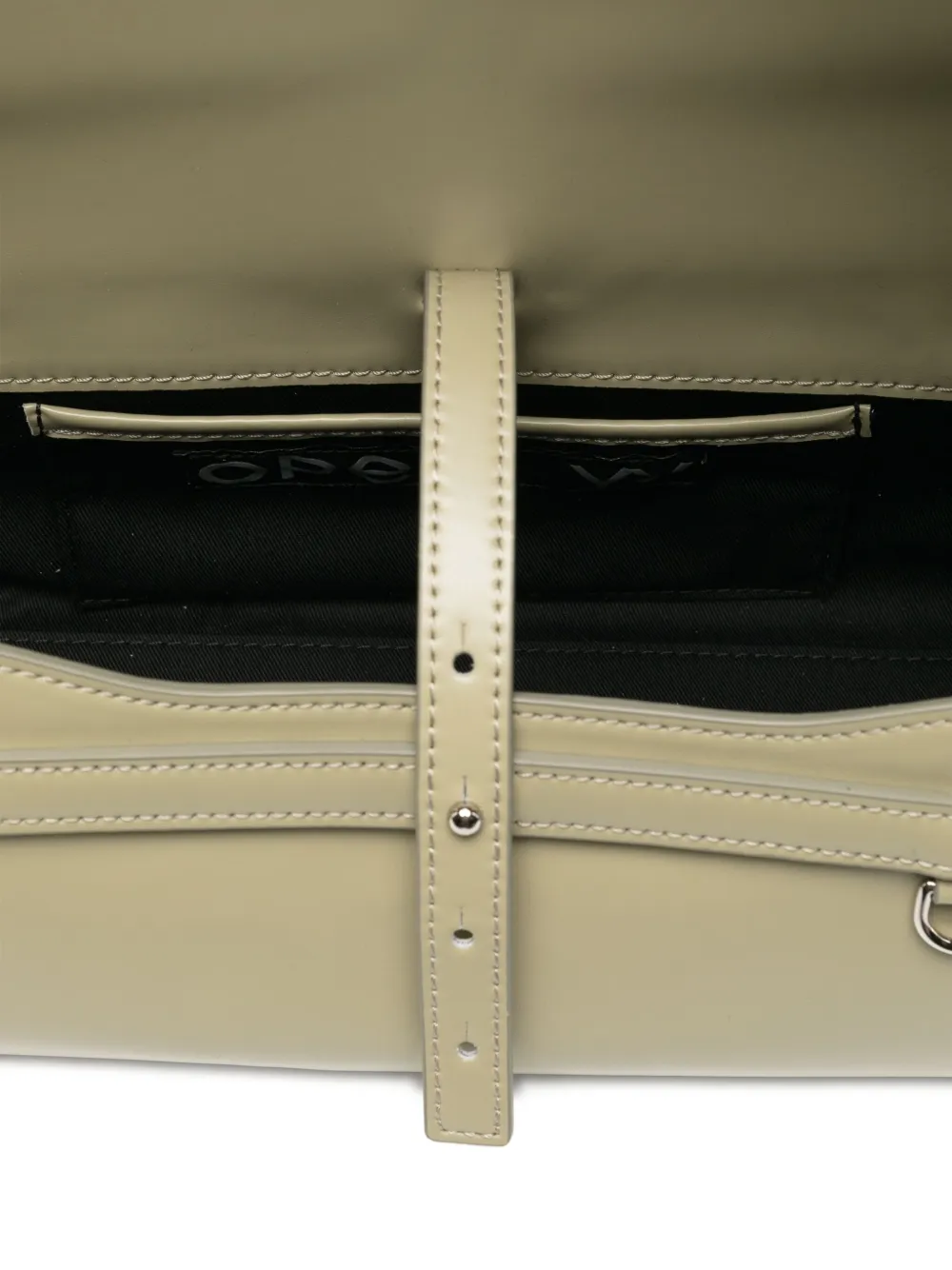 Open Yy Leather Shoulder Bag In Green