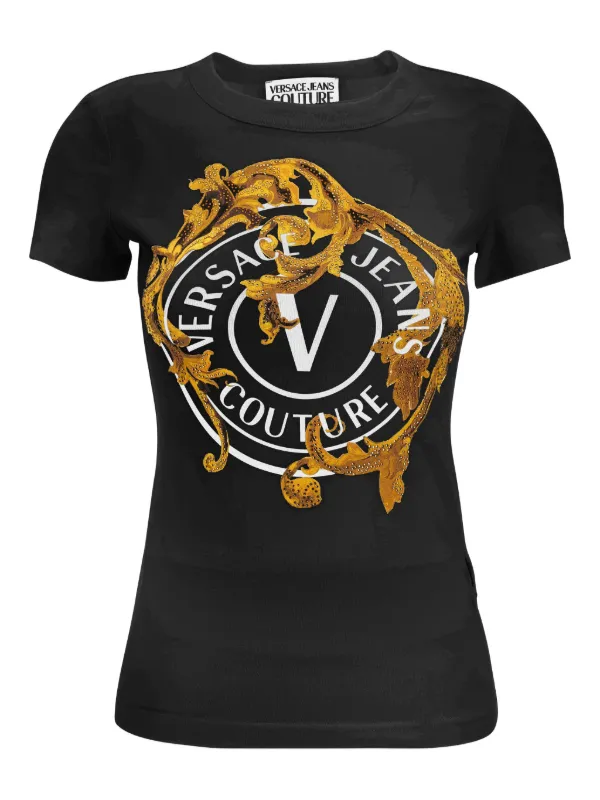 Versace★バロックTシャツ Versace Jeans Couture バロック Tシャツ | ブラック | FARFETCH JP