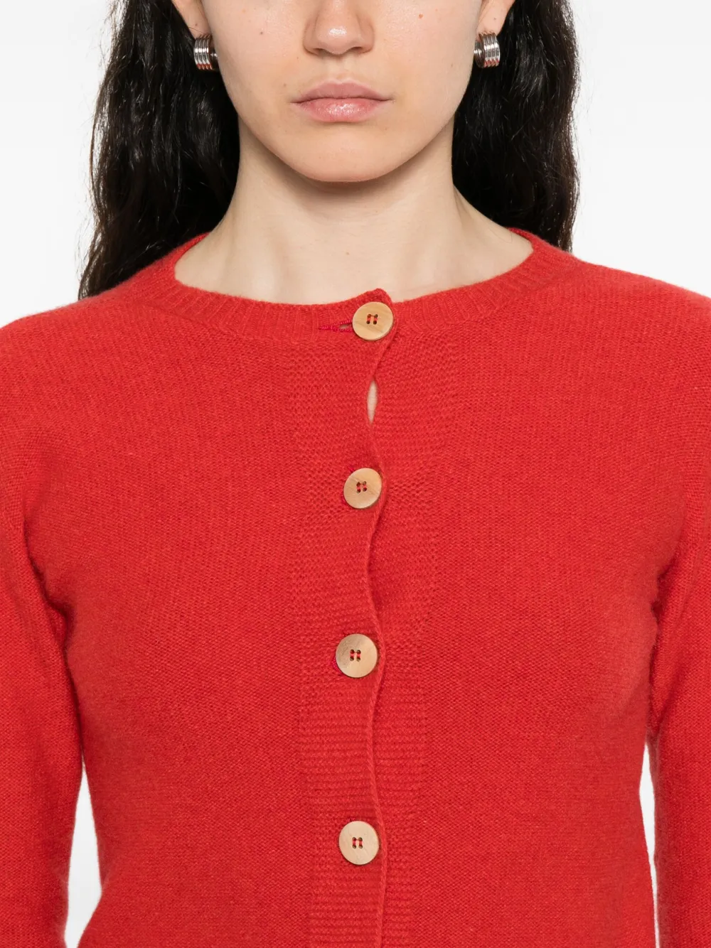 Baserange button-front cashmere cardigan Rood
