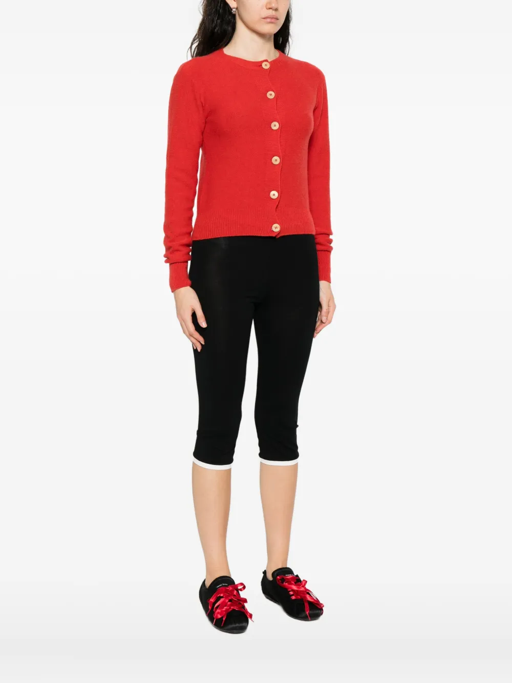Baserange button-front cashmere cardigan Rood