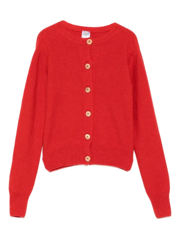 Baserange button-front Cashmere Cardigan Red FARFETCH IN