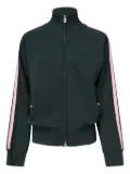 PINKO stripe-detail zip-up sweatshirt - Green