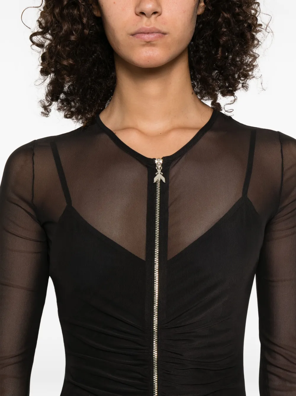 Patrizia Pepe Jurk met mesh Zwart