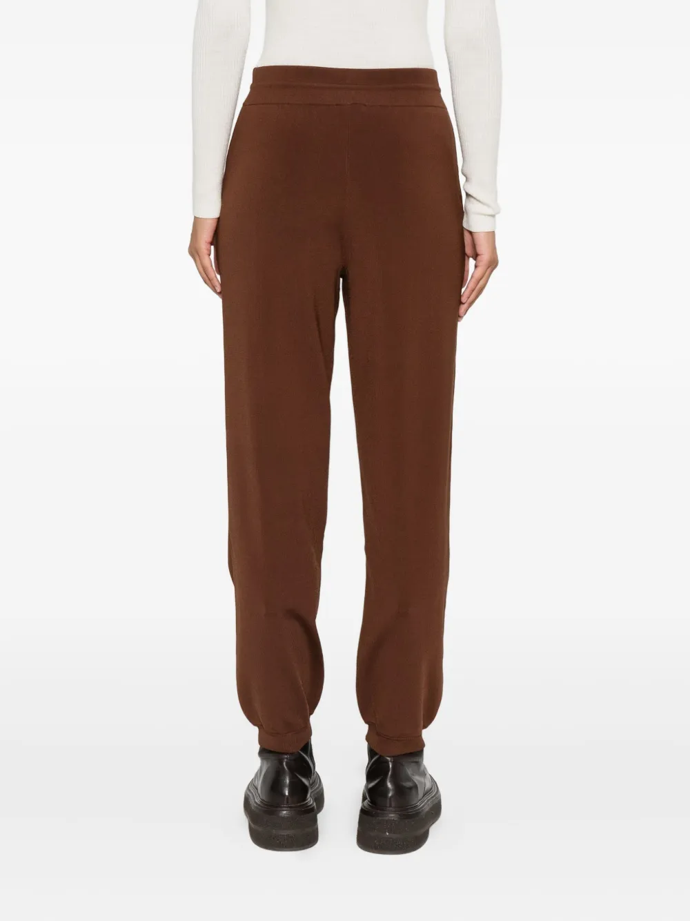 Patrizia Pepe Drawstring-waist Track Pants In Brown