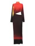 Patrizia Pepe gradient-print cut-out dress - Red