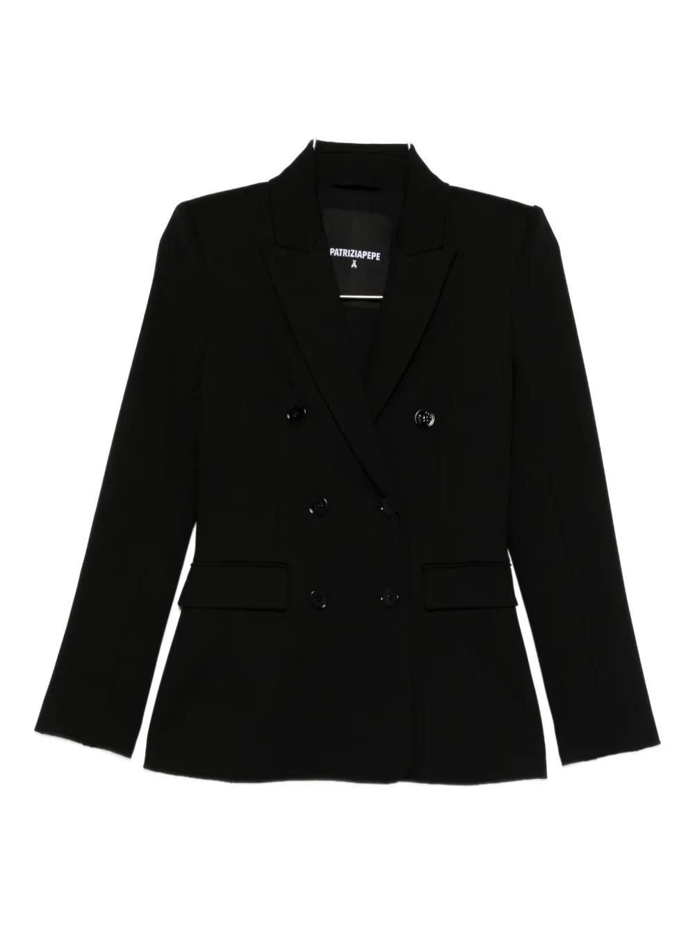 Patrizia Pepe Double-breasted Blazer In Black