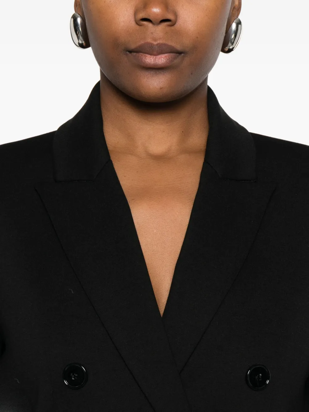 Patrizia Pepe Double-breasted Blazer In Black