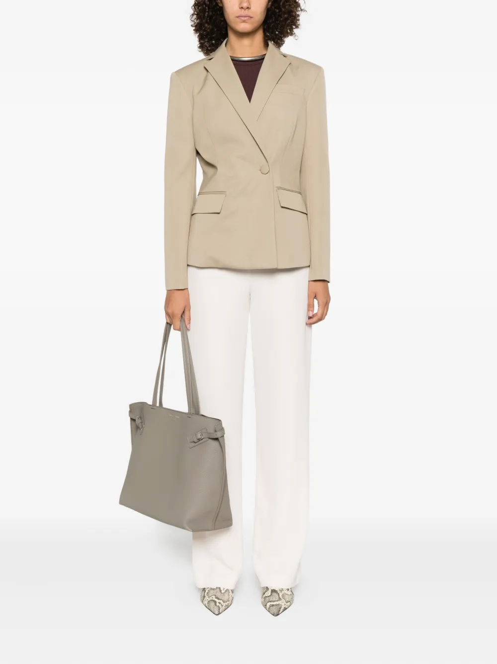 Patrizia Pepe Asymmetrische blazer met enkele knoop Groen