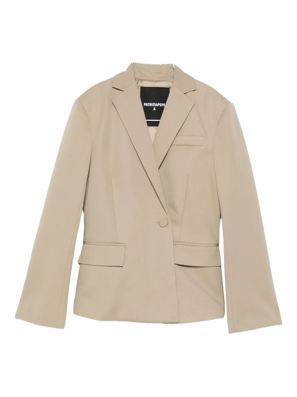 Patrizia Pepe Asymmetrical Single-button Blazer In Brown