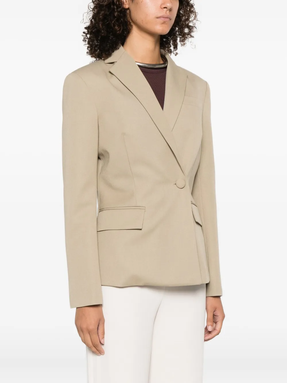Patrizia Pepe Asymmetrische blazer met enkele knoop Groen