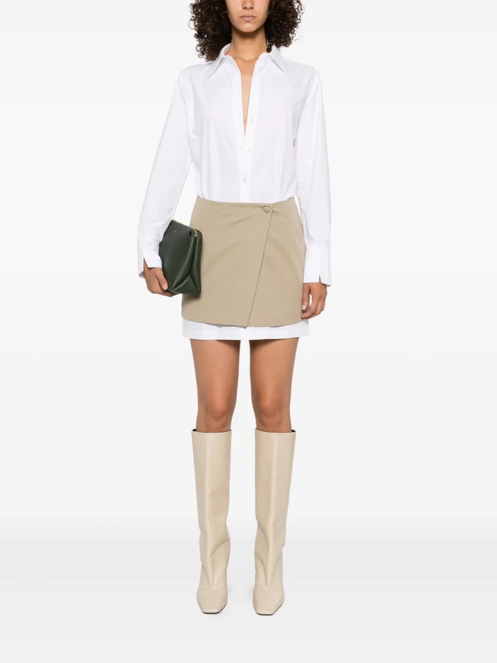 Patrizia Pepe Blousejurk met contrasterende rok Wit