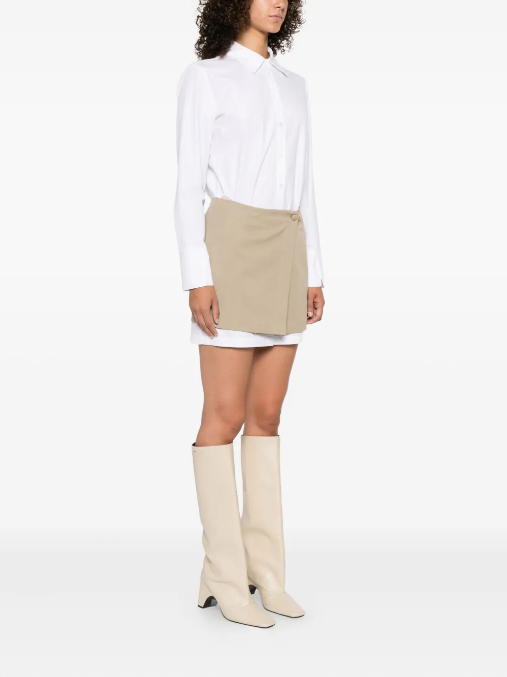 Patrizia Pepe Blousejurk met contrasterende rok Wit