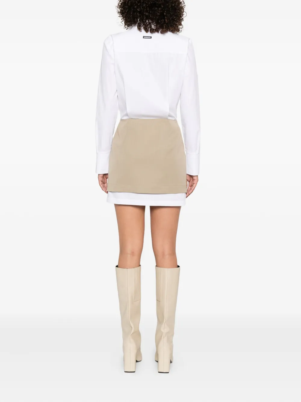 Patrizia Pepe Blousejurk met contrasterende rok Wit