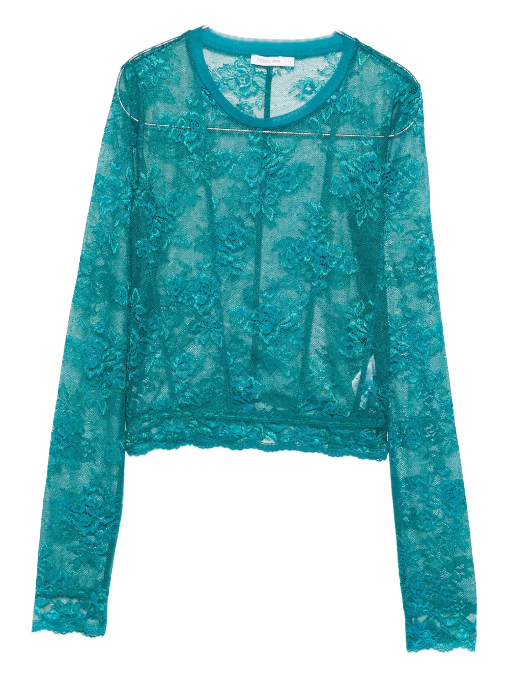 Patrizia Pepe lace scalloped-hem blouse - Verde