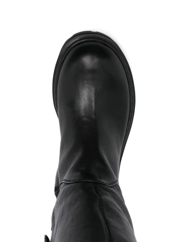 Patrizia Pepe Leather over-the-knee Buckle Boots Black FARFETCH PH - Main Image