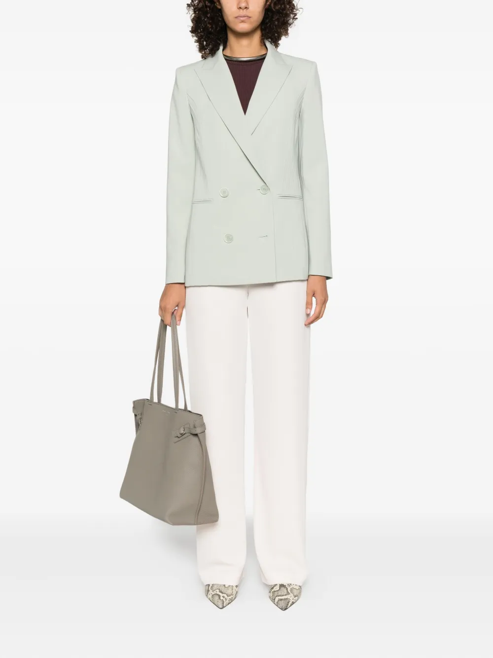 Patrizia Pepe Blazer met puntige revers Grijs