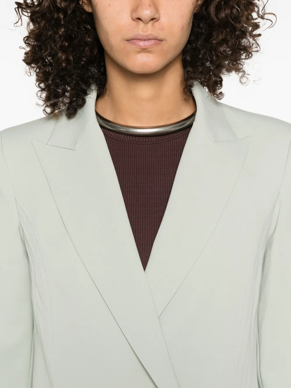 Patrizia Pepe Blazer met puntige revers Grijs