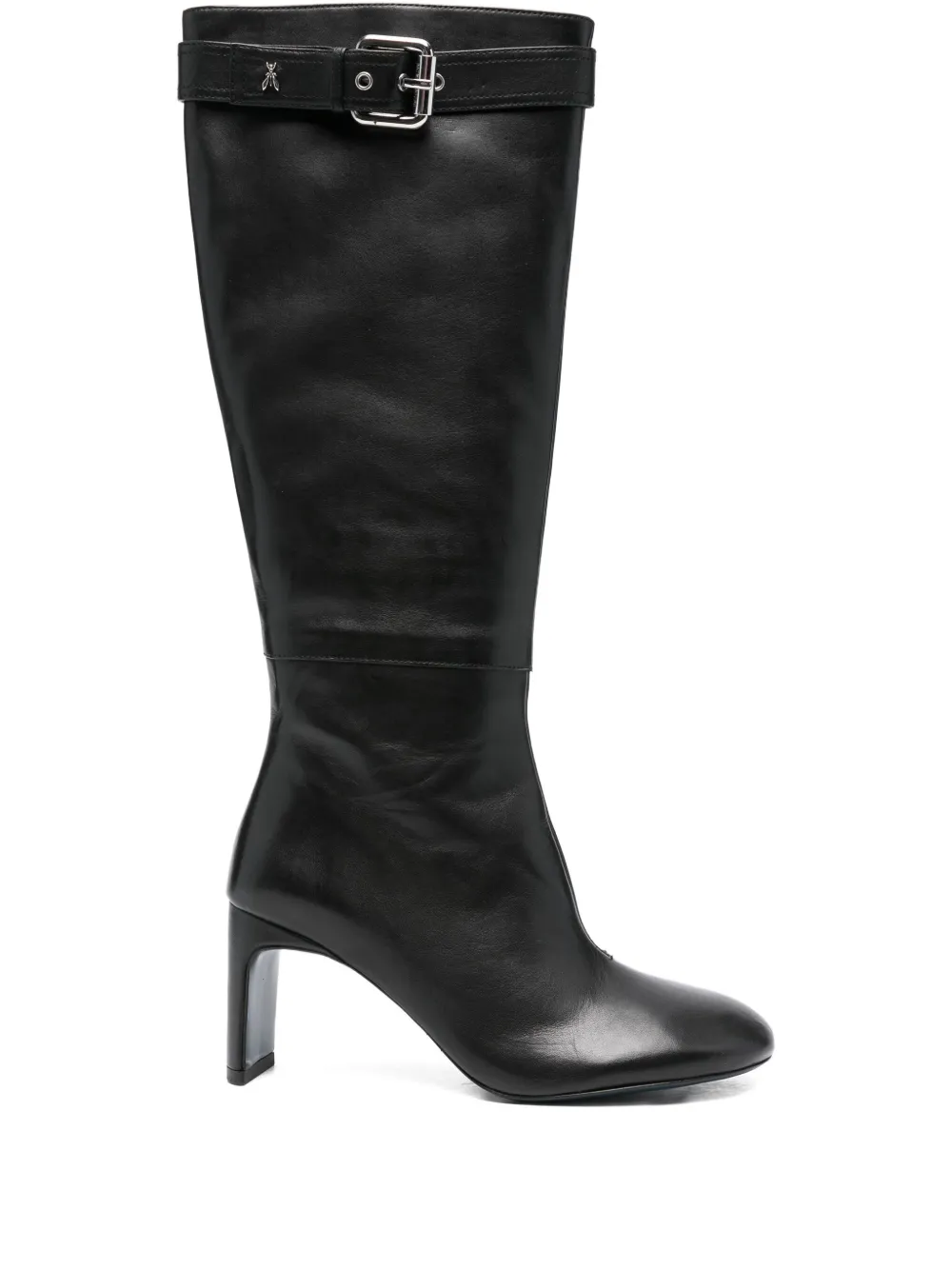 Patrizia Pepe 80mm buckle-strap leather boots Black
