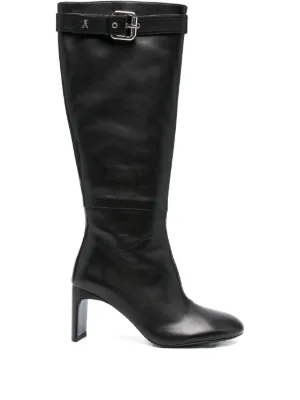 Patrizia Pepe 70mm pointed-toe Calf Leather Boots | Black