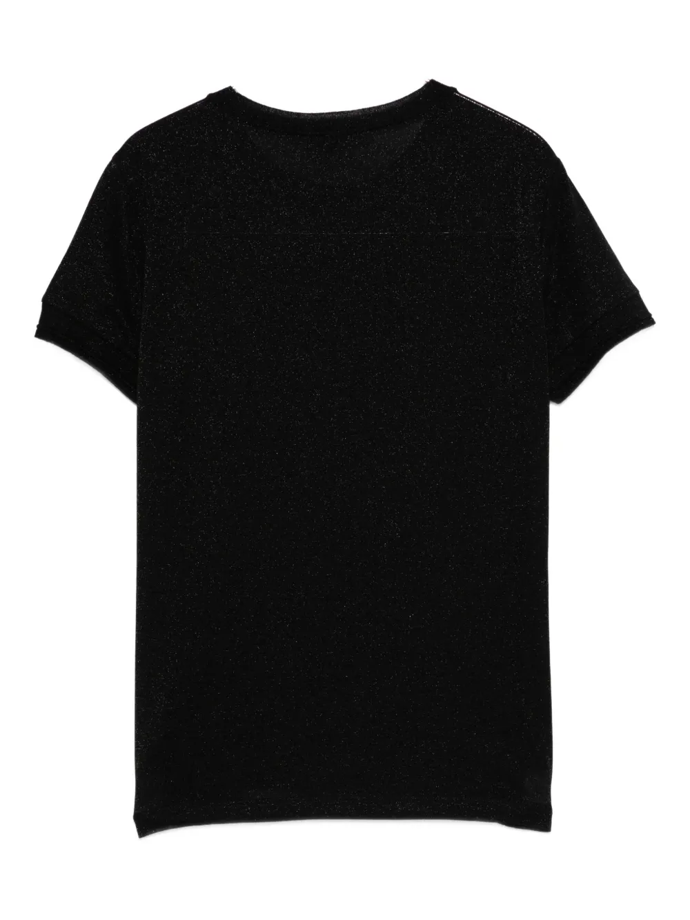 Patrizia Pepe Fine-knit Short-sleeved T-shirt In Black