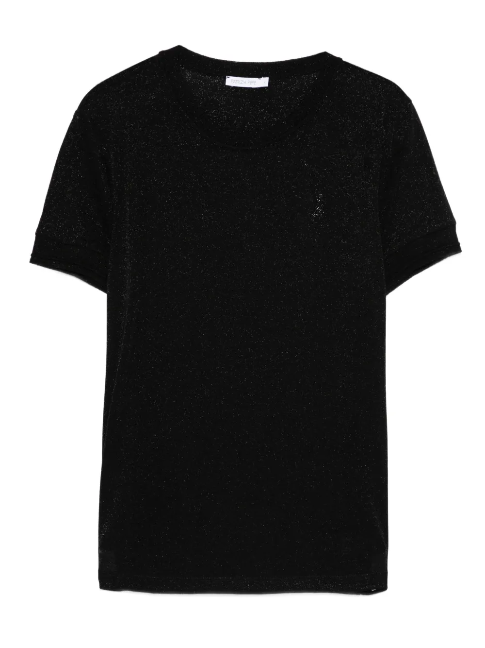 Patrizia Pepe fine-knit short-sleeved T-shirt Zwart