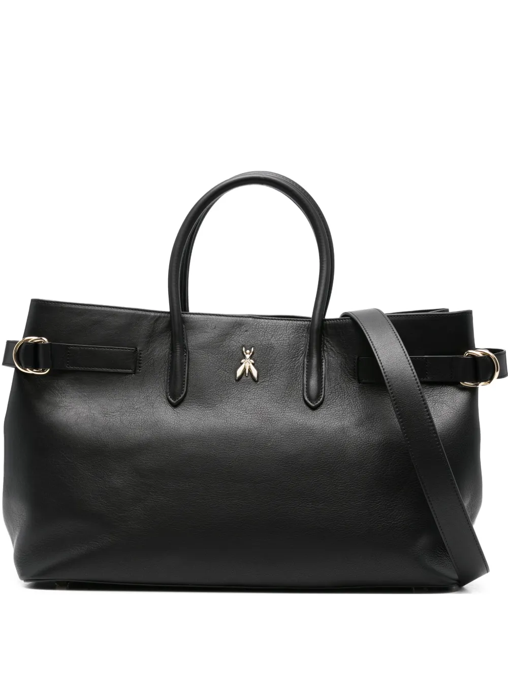 Patrizia Pepe New Business leather tote bag Zwart