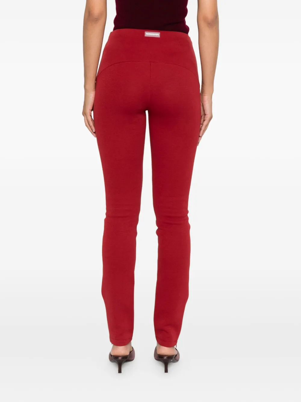 Patrizia Pepe Zip-front Contoured Trousers In Red