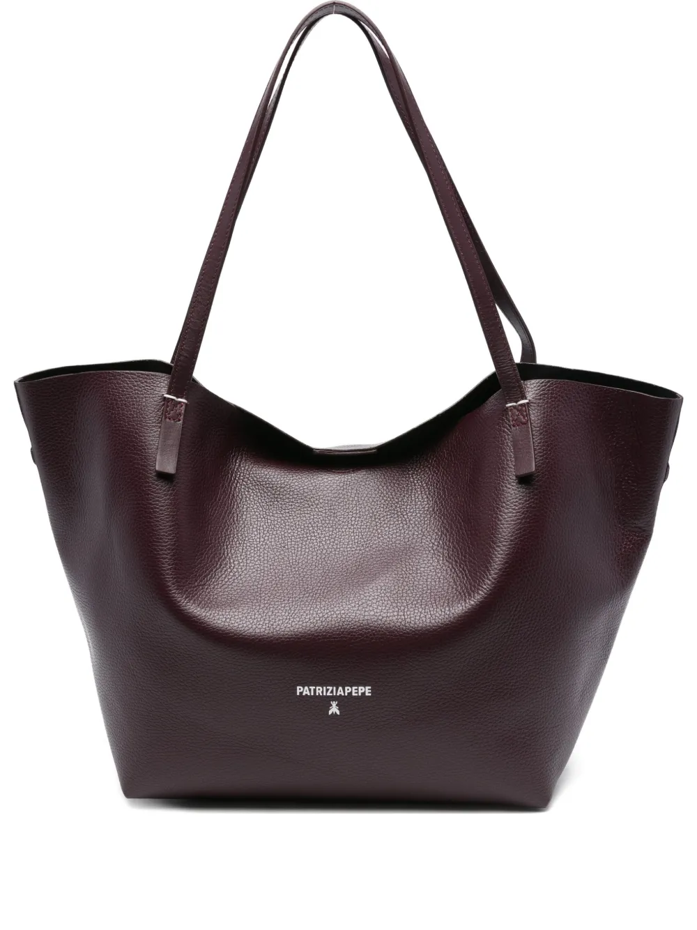 Patrizia Pepe Leren shopper Paars