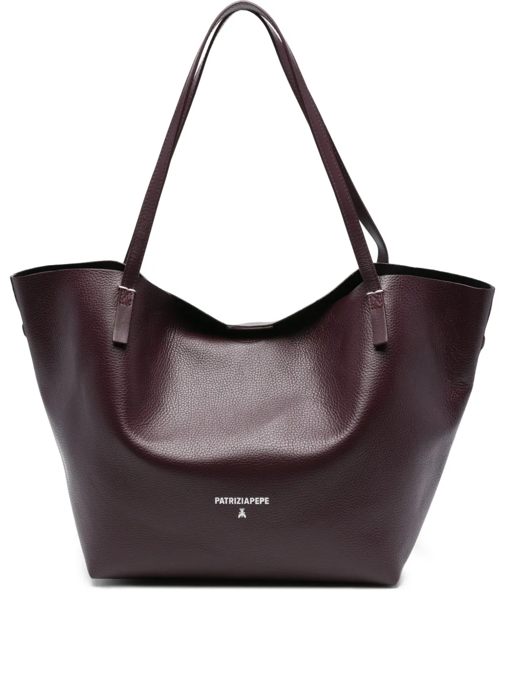 Patrizia Pepe Leren shopper Paars