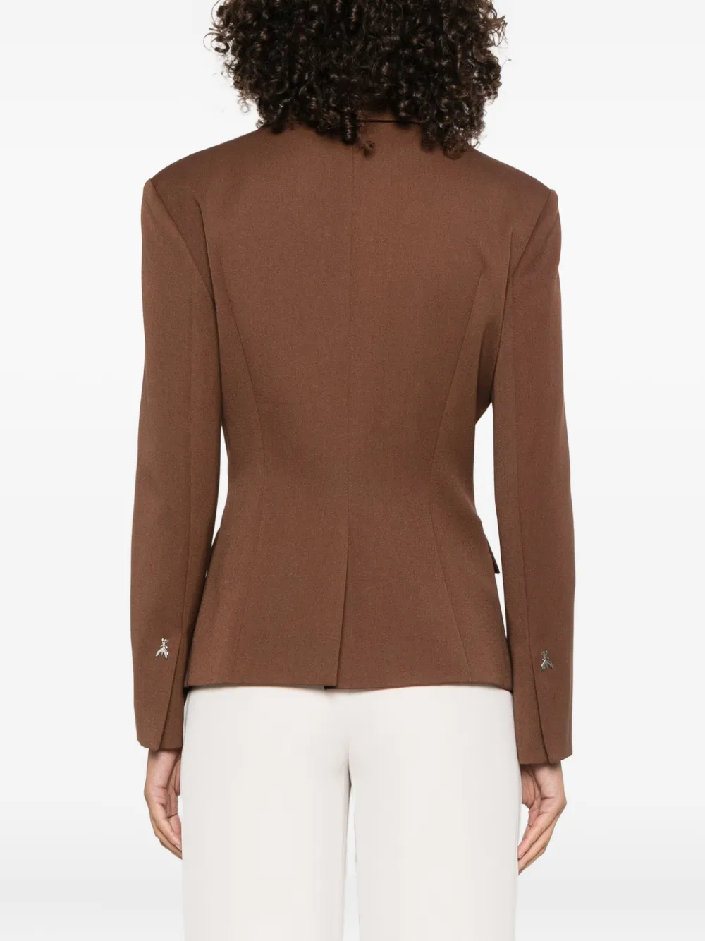 Patrizia Pepe Asymmetrische blazer met enkele knoop Bruin