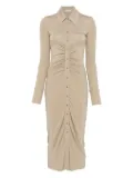 Patrizia Pepe button-front draped midi dress - Neutrals