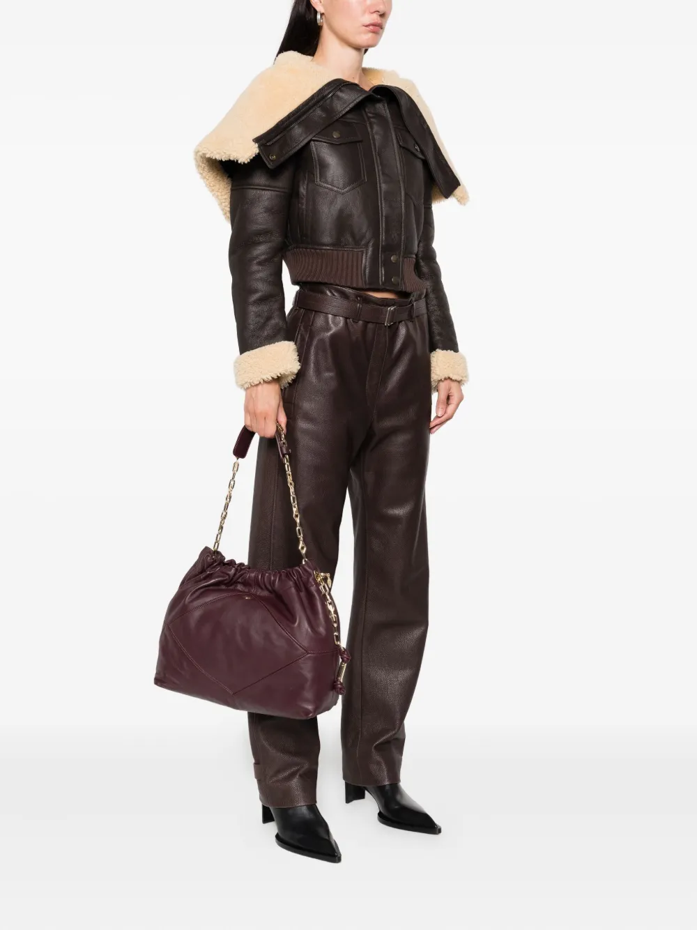 Ba&Sh June chain-strap quilted tote bag Rood