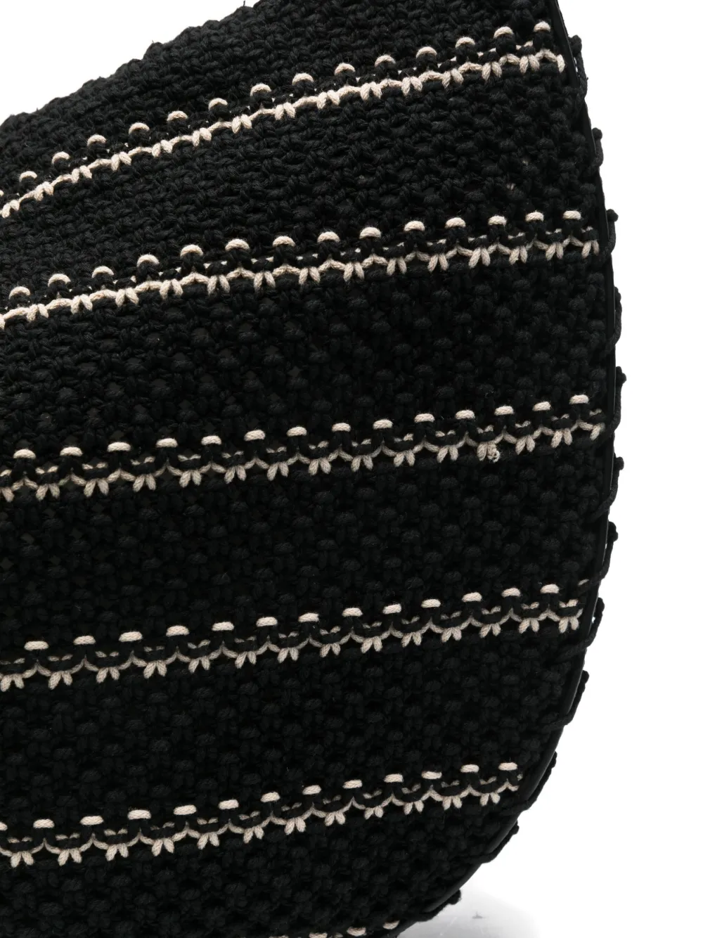 Ba&Sh leather-trimmed knitted shoulder bag Zwart