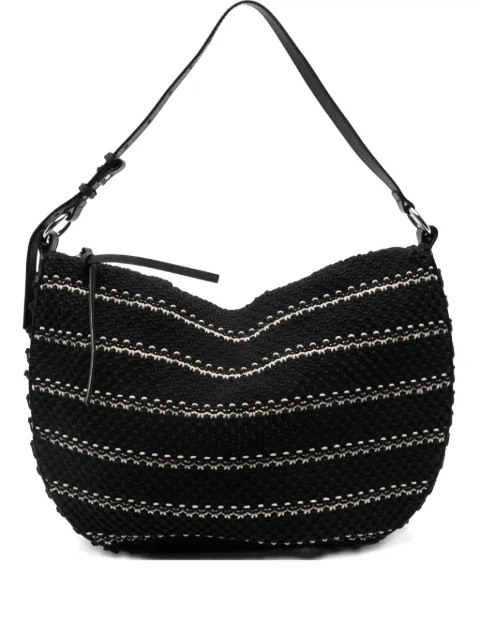 Ba&Sh leather-trimmed knitted shoulder bag