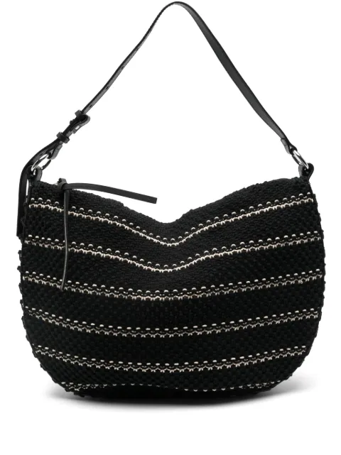 Ba&Sh leather-trimmed knitted shoulder bag