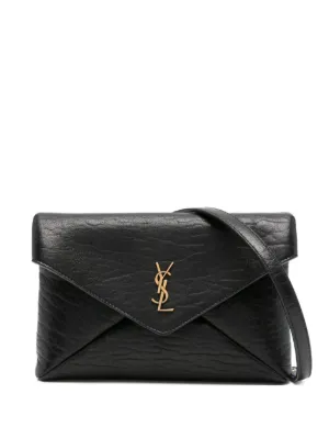 SAINT LAURENT ロゴ刺繍 クロスボディバッグ ブラック 大人気 SAINT LAURENT （未使用品）サンローラン YSL ショルダー クロス
