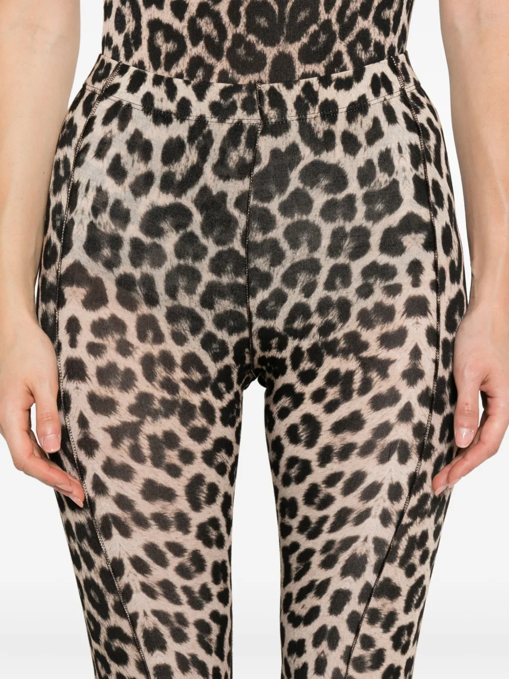 Baserange leopard-print leggings Bruin