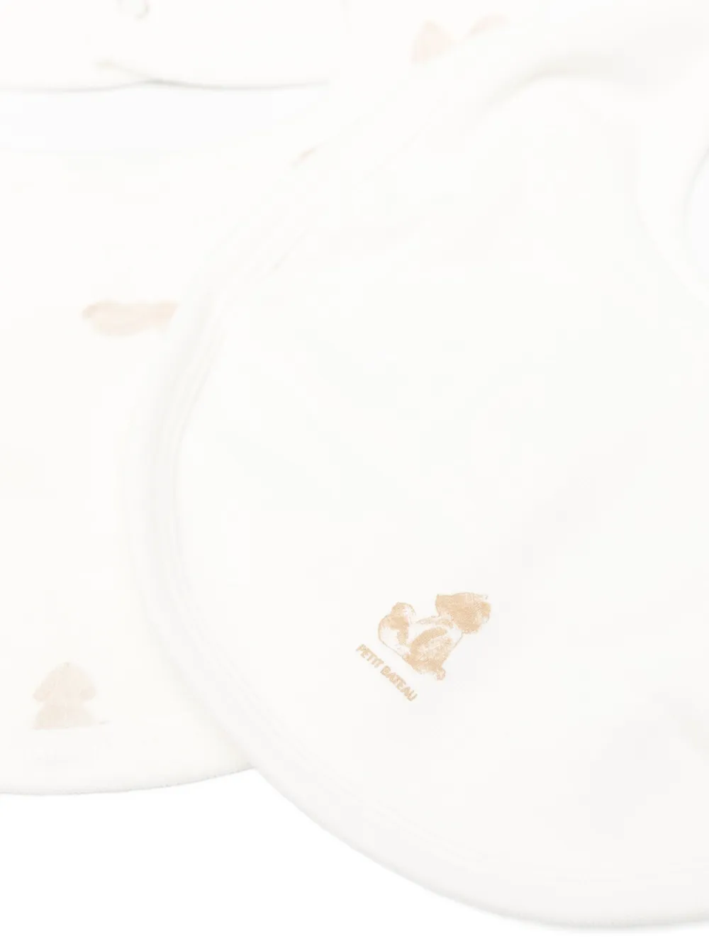 Petit Bateau dog-print bibs (pack of two) Wit