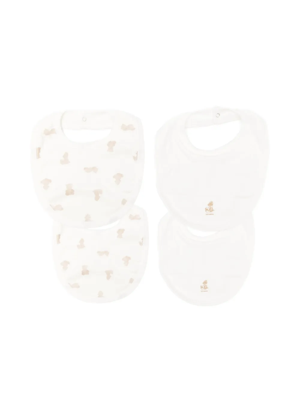 Petit Bateau dog-print bibs (pack of two) | White | Image 1