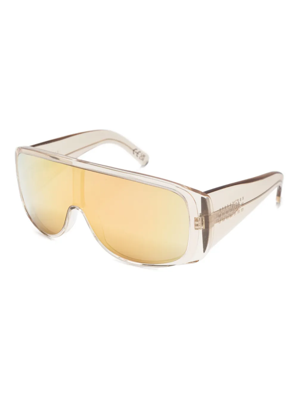 MM6 Maison Margiela Zonnebril met shield montuur Beige