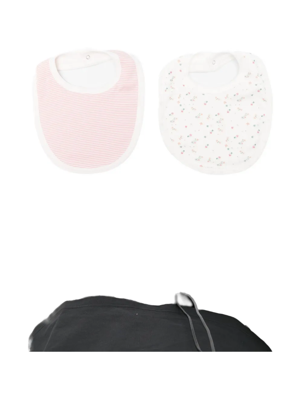 Petit Bateau striped floral bibs (pack of two) Wit