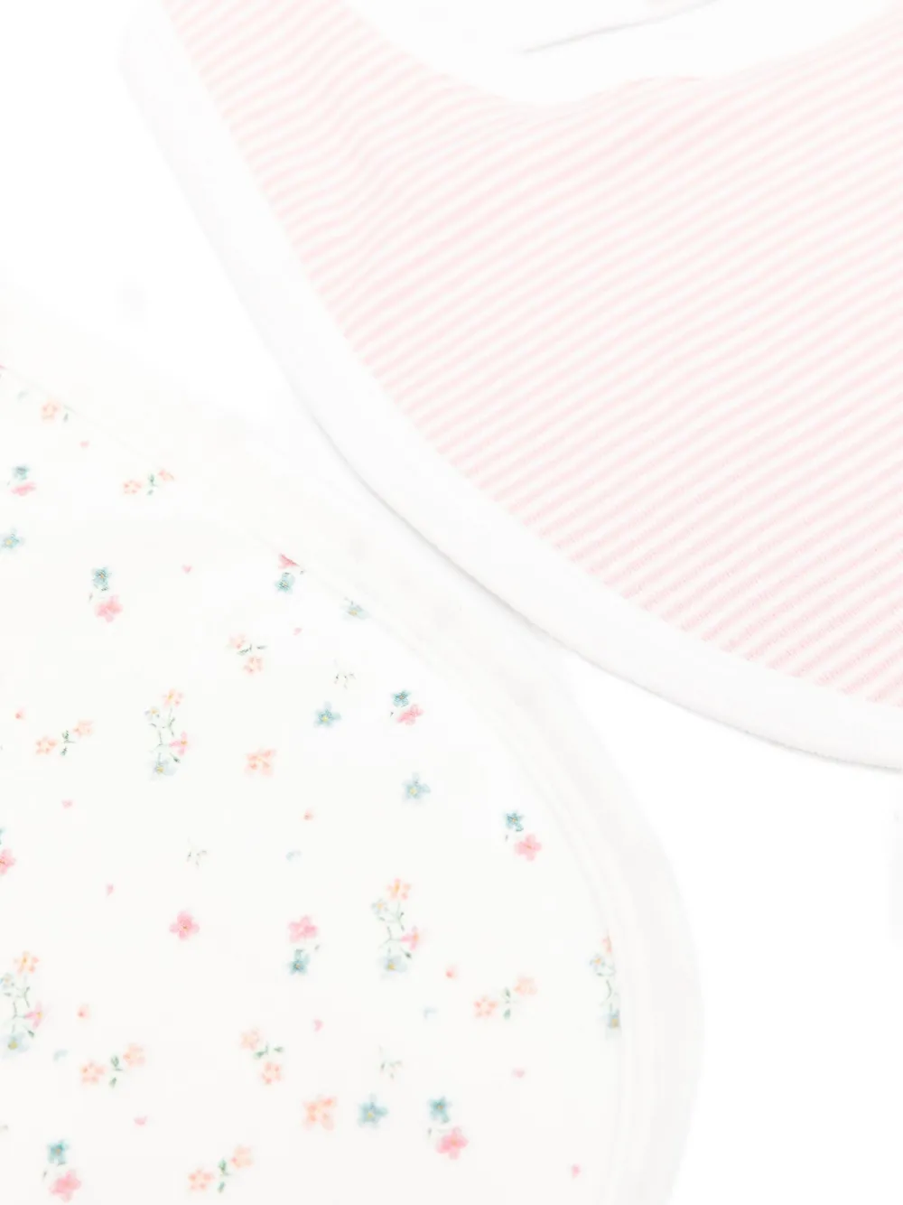 Petit Bateau striped floral bibs (pack of two) Wit