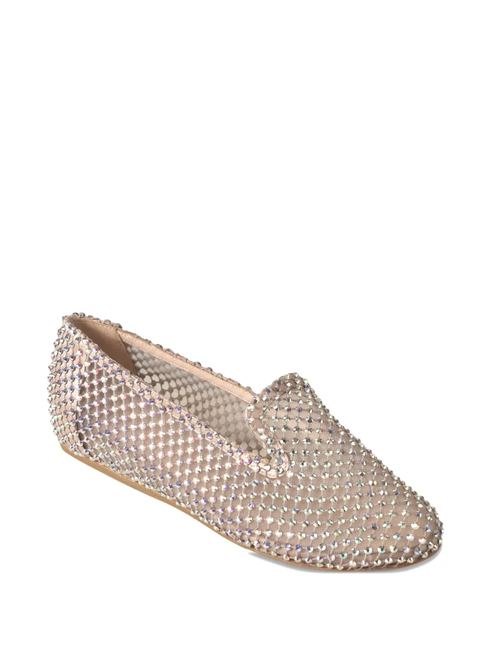 Le Silla Gilda crystal-embellished mesh ballet flats Neutrals