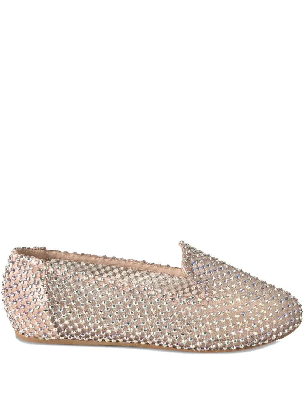 Le Silla Gilda crystal-embellished mesh ballet flats Neutrals
