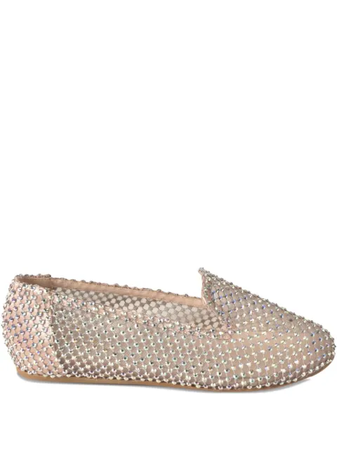 Le Silla Gilda crystal-embellished mesh ballet flats