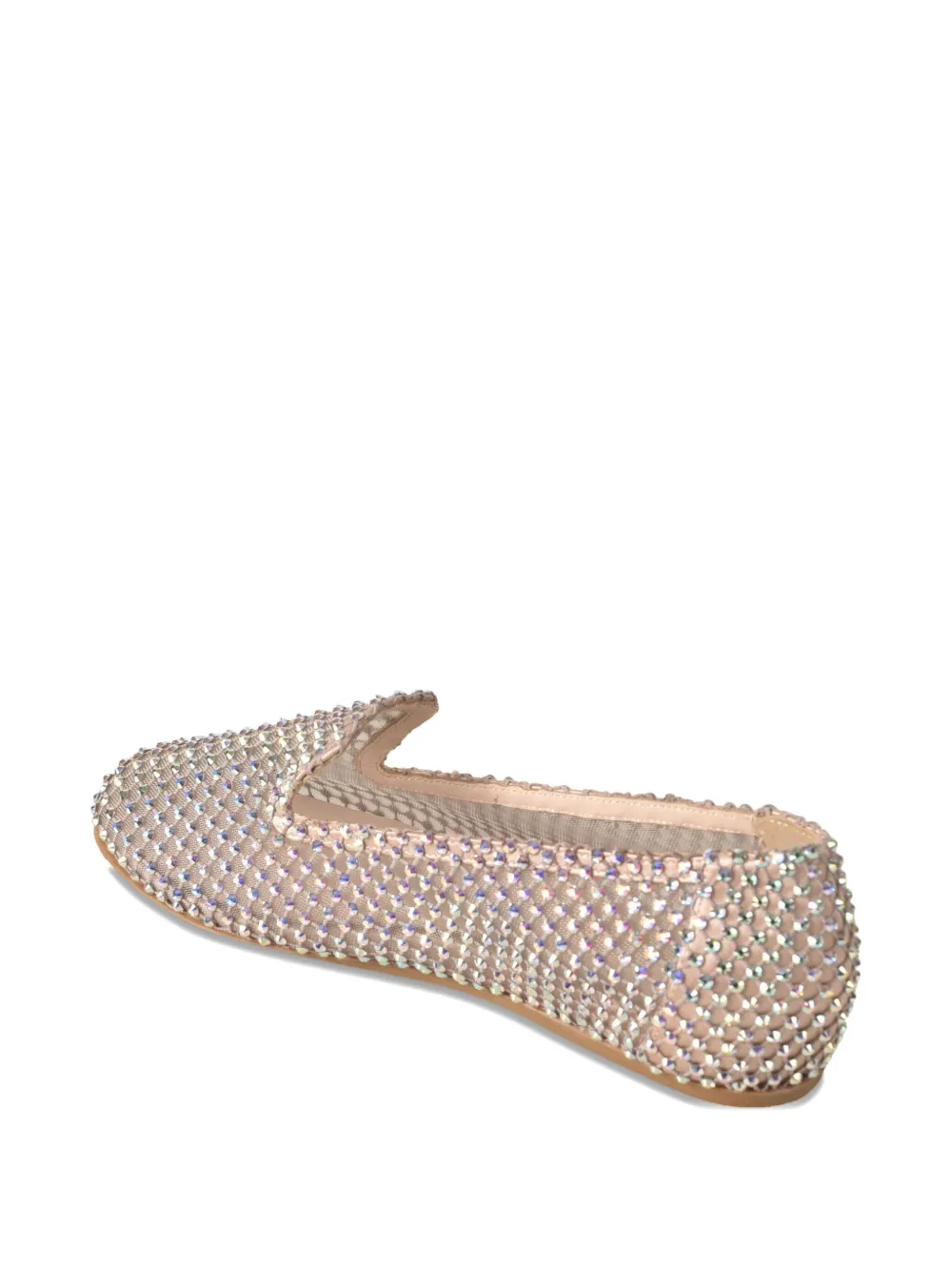 Le Silla Gilda crystal-embellished mesh ballet flats Neutrals