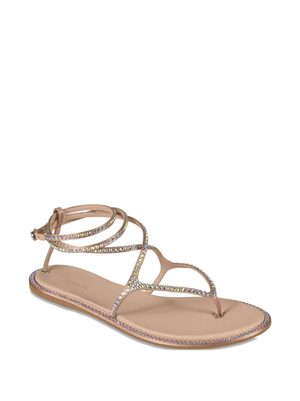 Le Silla Belen crystal-embellished flat sandals Neutrals