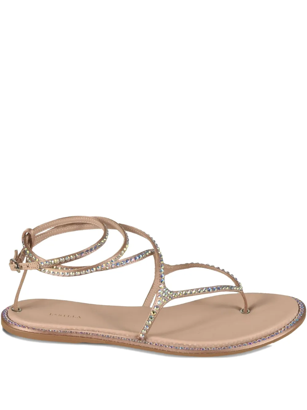 Le Silla Belen crystal-embellished flat sandals Neutrals
