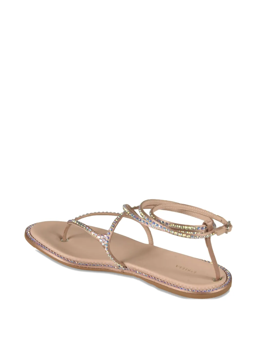 Le Silla Belen crystal-embellished flat sandals Neutrals